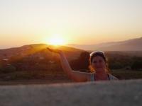 Adina helping the Sun up early in the morning